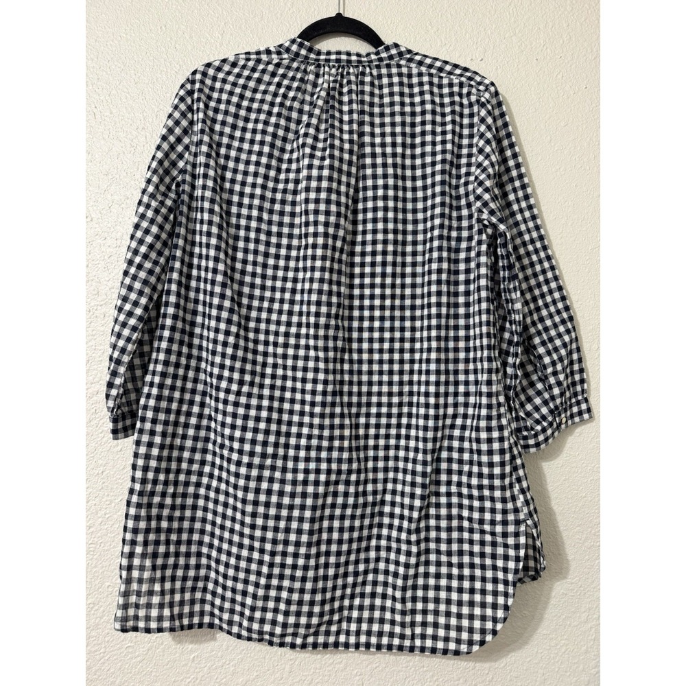 J Crew Linen Cotton Plaid Womens Top M Summer Classic Designer New - Picture 3 of 9